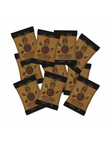 Organic cocoa shortbread biscuits with chocolate drops (10 bags kit)