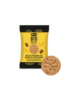 Organic semi-whole shortbread biscuit with chocolate drops - 16g pack