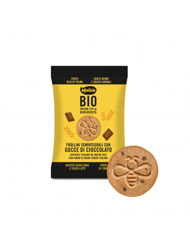 Frollini biologici semintegrali con gocce di cioccolato - Monodose 16g
