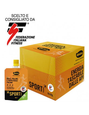 SportPocket - Miele, polline e pappa reale italiani - Pack 18 pezzi da 30g