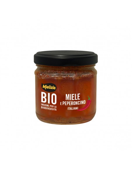 Organic Italian honey with chilli pepper - 110g glass jar